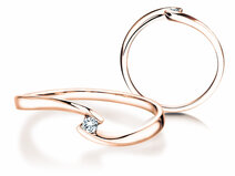 Anello di Fidanzamento Twist Petite in 14K oro rosa con diamante 0,04ct G/SI
