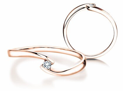 Anello di Fidanzamento Twist Petite in 14K oro rosa con diamante 0,04ct