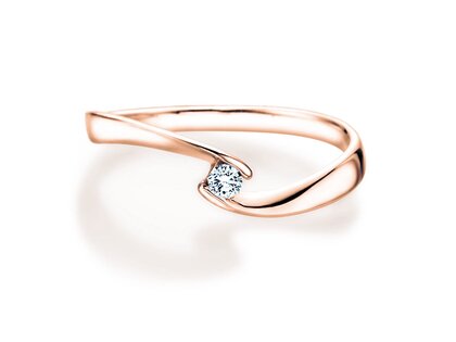 Anello di Fidanzamento Twist Petite in 14K oro rosa con diamante 0,06ct G/SI