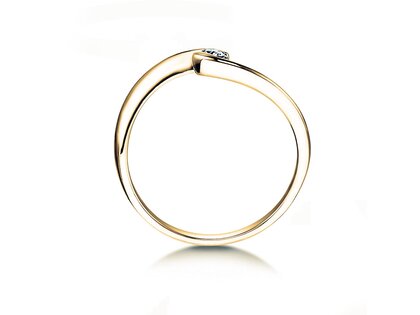 Anello di Fidanzamento Twist Petite in 14K oro giallo con diamante 0,06ct G/SI