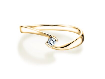 Anello di Fidanzamento Twist Petite in 14K oro giallo con diamante 0,06ct G/SI