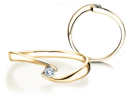 Anello di Fidanzamento Twist Petite in 14K oro giallo con diamante 0,06ct G/SI