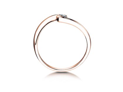 Anello di Fidanzamento Twist Petite in 14K oro rosa con diamante 0,06ct G/SI