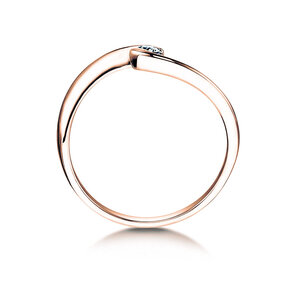 Anello di Fidanzamento Twist Petite in 14K oro rosa con diamante 0,06ct G/SI