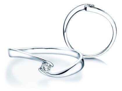 Anello di Fidanzamento Twist Petite in 14K oro bianco con diamante 0,06ct G/SI