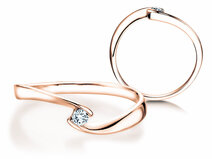 Anello di Fidanzamento Twist Petite in 14K oro rosa con diamante 0,06ct G/SI