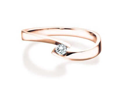 Anello di Fidanzamento Twist Petite in 14K oro rosa con diamante 0,09ct G/SI