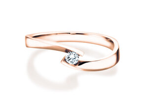 Anello di Fidanzamento Twist Petite in 14K oro rosa con diamante 0,09ct G/SI