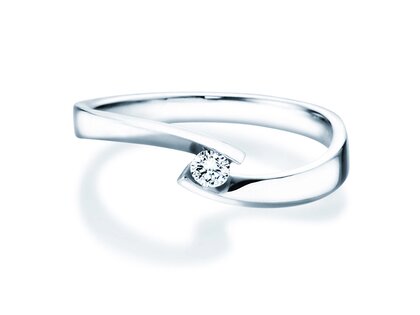 Anello di Fidanzamento Twist Petite in 14K oro bianco con diamante 0,09ct G/SI