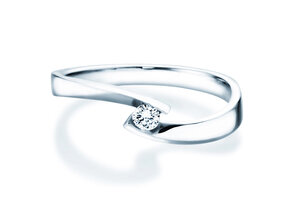 Anello di Fidanzamento Twist Petite in 14K oro bianco con diamante 0,09ct G/SI