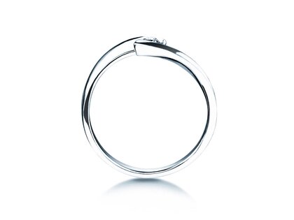 Anello di Fidanzamento Twist Petite in 14K oro bianco con diamante 0,09ct G/SI