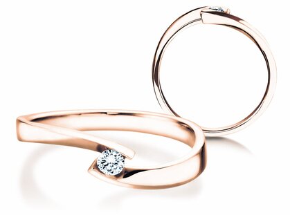 Anello di Fidanzamento Twist Petite in 14K oro rosa con diamante 0,09ct