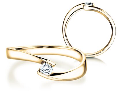 Anello di Fidanzamento Twist Petite in oro giallo