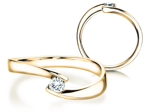 Anello di Fidanzamento Twist Petite in oro giallo