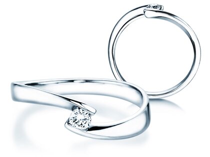 Anello di Fidanzamento Twist Petite in oro bianco