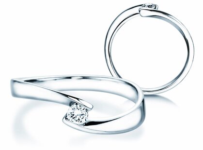 Anello di Fidanzamento Twist Petite in oro bianco