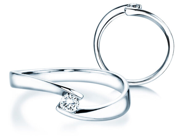 Anello di Fidanzamento Twist Petite in oro bianco