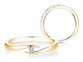 Anello di Fidanzamento Twist in 9K oro giallo con diamante 0,03ct G/SI