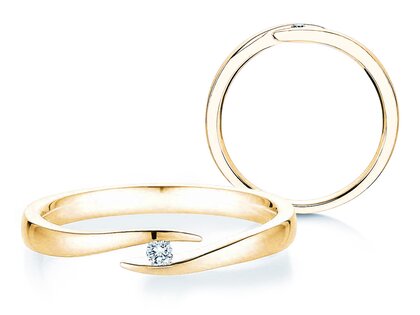 Anello di Fidanzamento Twist in 18K oro giallo con diamante 0,03ct H/SI