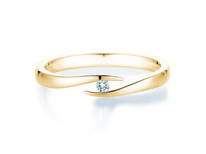 Anello di Fidanzamento Twist in 18K oro giallo con diamante 0,03ct H/SI