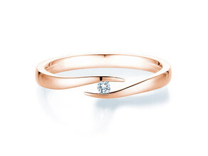 Anello di Fidanzamento Twist in 9K oro rosa con diamante 0,03ct