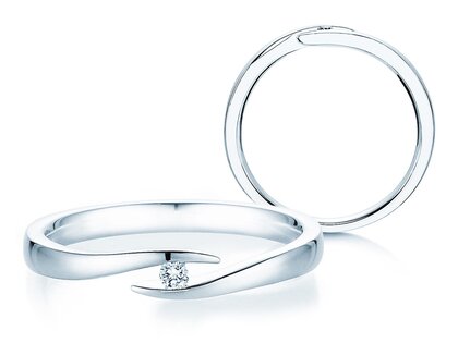 Anello di Fidanzamento Twist in platino 950/- con diamante 0,03ct H/SI
