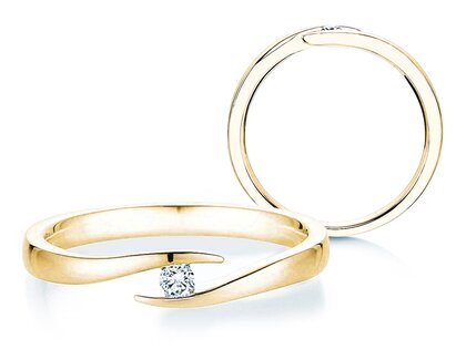 Anello di Fidanzamento Twist in 14K oro giallo con diamante 0,05ct G/SI