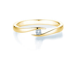 Anello di Fidanzamento Twist in 14K oro giallo con diamante 0,05ct G/SI