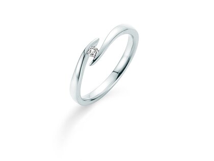 Anello di Fidanzamento Twist in 14K oro bianco con diamante 0,05ct G/SI
