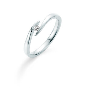 Anello di Fidanzamento Twist in 14K oro bianco con diamante 0,05ct G/SI
