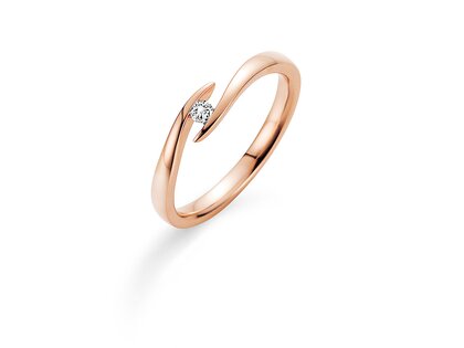 Anello di Fidanzamento Twist in 9K oro rosa con diamante 0,03ct