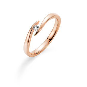 Anello di Fidanzamento Twist in 9K oro rosa con diamante 0,03ct