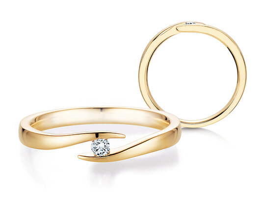 Anello di Fidanzamento Twist in argento 925/- con diamante 0,03ct H/SI