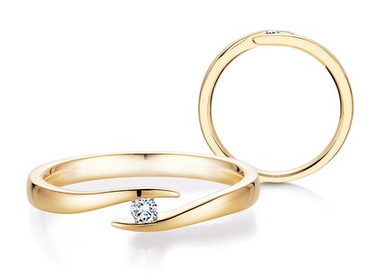 Anello di Fidanzamento Twist in oro giallo