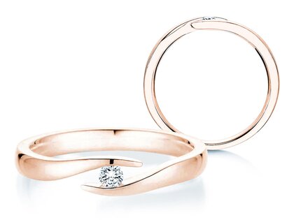 Anello di Fidanzamento Twist in 14K oro rosa con diamante 0,07ct G/SI