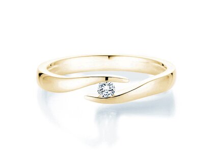 Anello di Fidanzamento Twist in 14K oro giallo con diamante 0,07ct H/SI