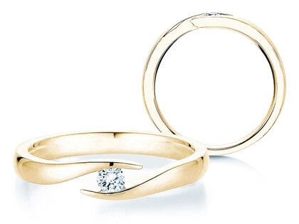 Anello di Fidanzamento Twist in 14K oro giallo con diamante 0,15ct G/SI