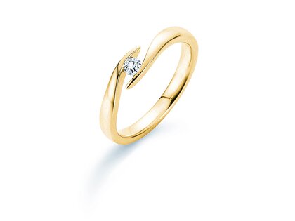 Anello di Fidanzamento Twist in 18K oro giallo con diamante 0,10ct H/SI