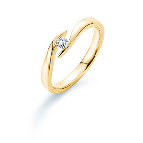 Anello di Fidanzamento Twist in 18K oro giallo con diamante 0,10ct H/SI