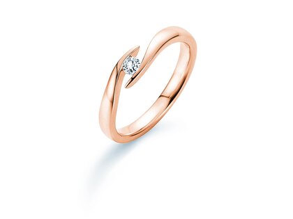 Anello di Fidanzamento Twist in 14K oro rosa con diamante 0,10ct G/SI