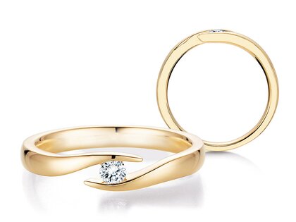 Anello di Fidanzamento Twist in 14K oro giallo con diamante 0,10ct H/SI
