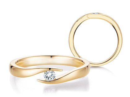Anello di Fidanzamento Twist in 14K oro giallo con diamante 0,10ct G/SI