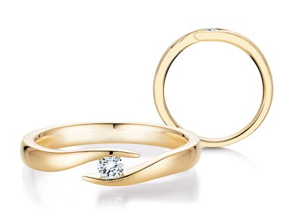 Anello di Fidanzamento Twist in 14K oro giallo con diamante 0,10ct G/SI