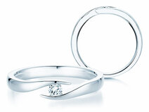 Anello di Fidanzamento Twist in argento 925/- con diamante 0,10ct G/SI