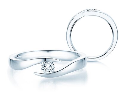 Anello di Fidanzamento Twist in 14K oro bianco con diamante 0,20ct H/SI