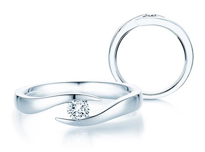 Anello di Fidanzamento Twist in 18K oro bianco con diamante 0,20ct G/SI