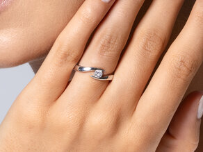Anello di Fidanzamento Twist in 14K oro giallo con diamante 0,25ct G/SI