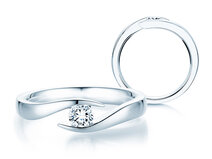 Anello di Fidanzamento Twist in platino 950/- con diamante 0,25ct G/SI