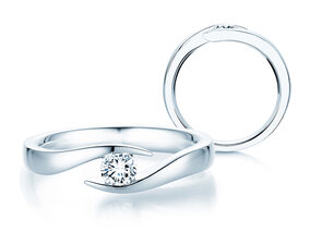 Anello di Fidanzamento Twist in platino 950/- con diamante 0,25ct G/SI