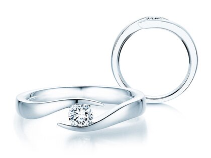 Anello di Fidanzamento Twist in 14K oro bianco con diamante 0,25ct G/SI
